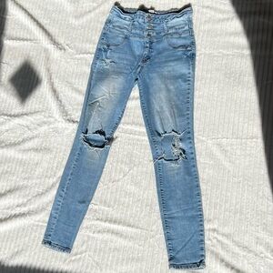 Refuge Light Blue Distressed Skinny Jeans